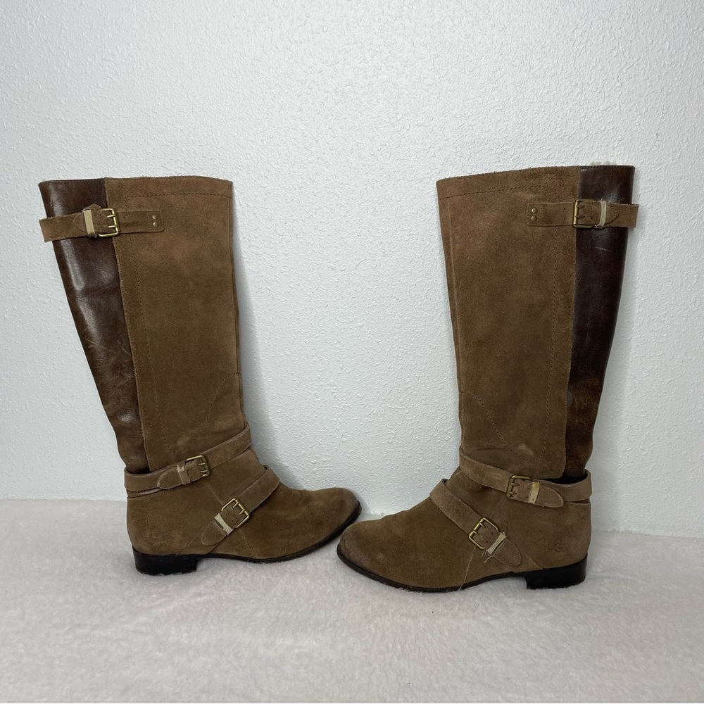 UGG Cydnee Brown Suede Leather Tall Riding Boots size 8.5 - Picture 7 of 16